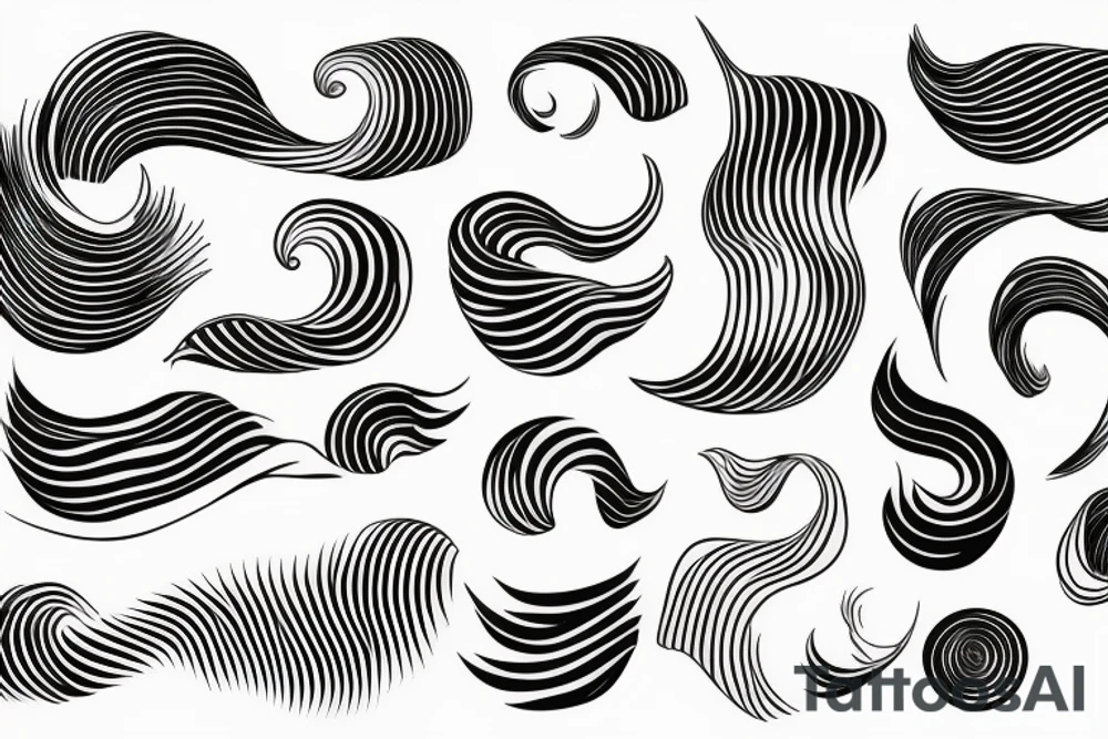 an extemely minimalistic wave with as little lines as possible no bigger than 3 centimeters tattoo idea