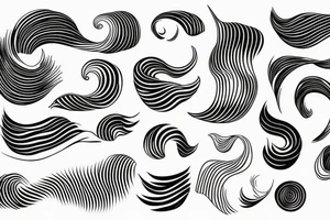 an extemely minimalistic wave with as little lines as possible no bigger than 3 centimeters tattoo idea
