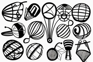 Two beach ball rackets tattoo idea