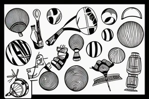 Two beach ball rackets tattoo idea