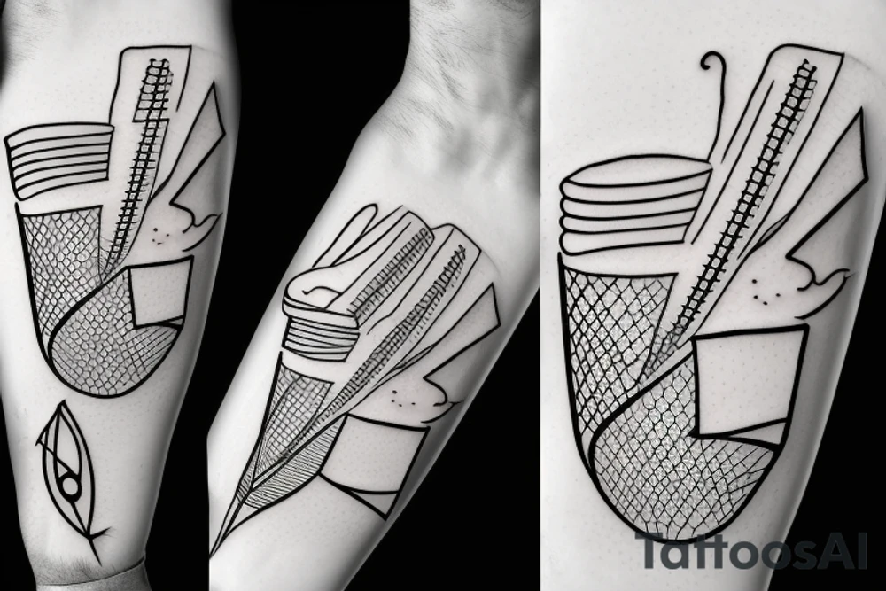 Two tennis bats on the beach tattoo idea