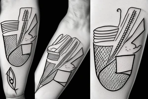Two tennis bats on the beach tattoo idea