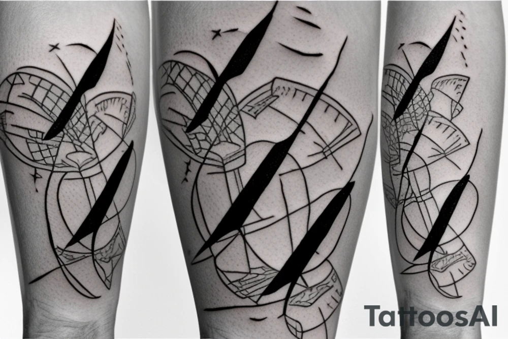 Two tennis bats on the beach tattoo idea