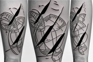 Two tennis bats on the beach tattoo idea