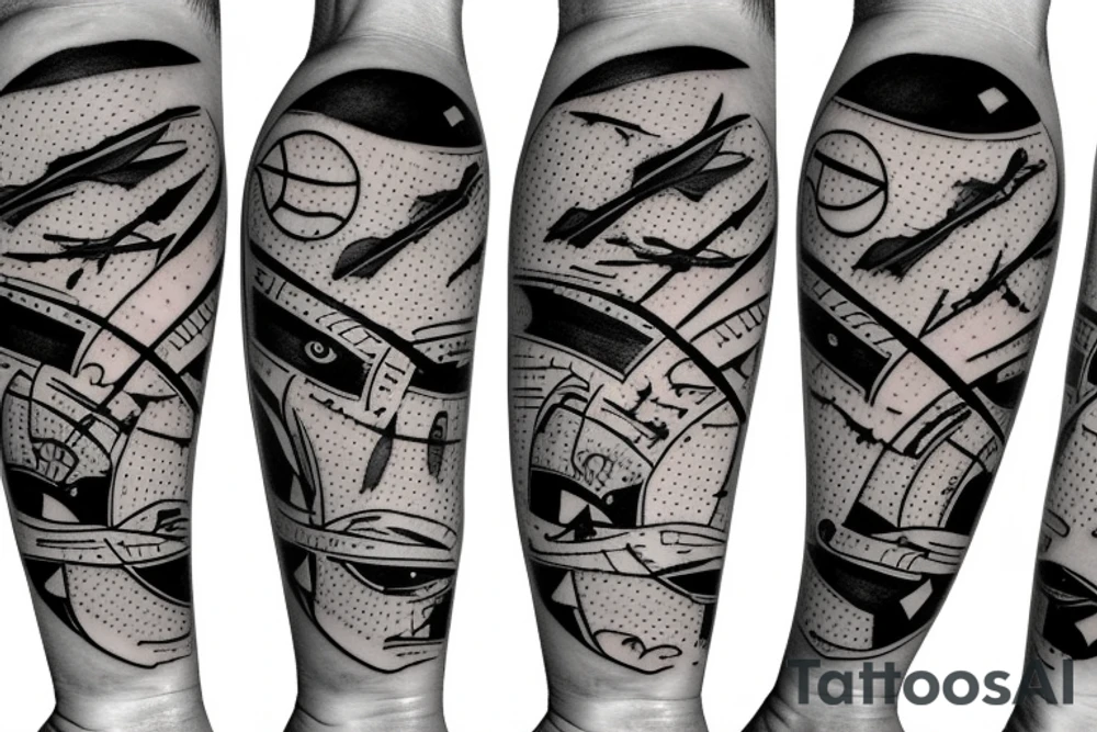 Two tennis bats on the beach tattoo idea