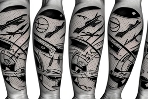 Two tennis bats on the beach tattoo idea