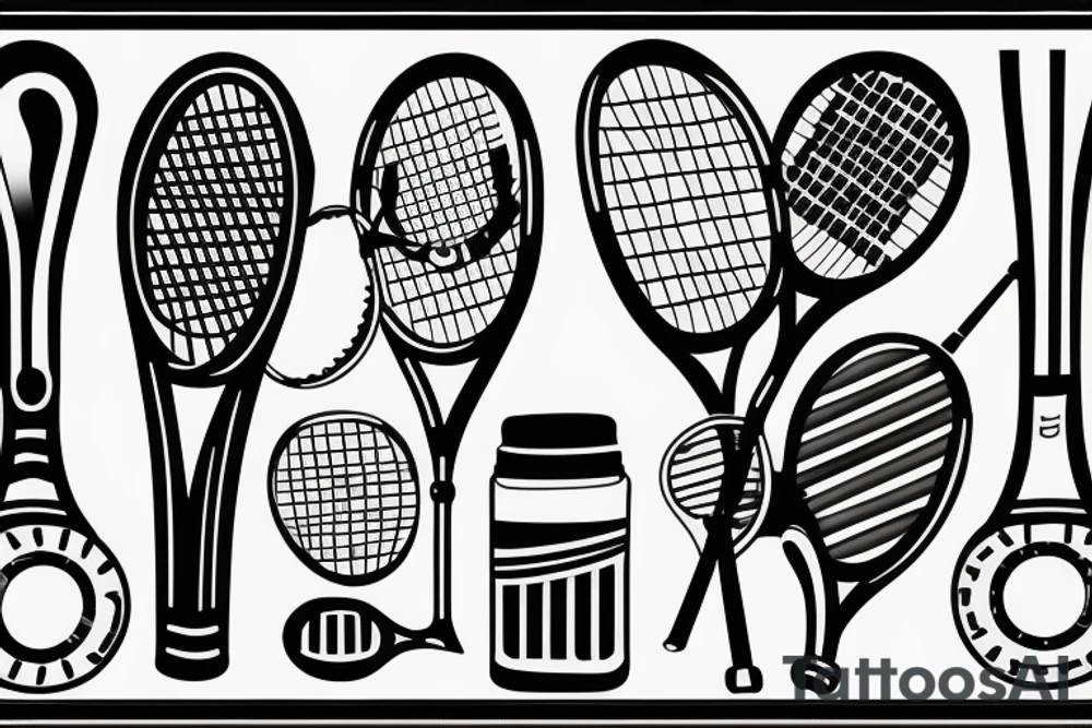 Tennisball racket tattoo idea