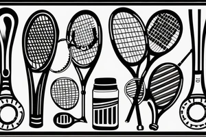 Tennisball racket tattoo idea