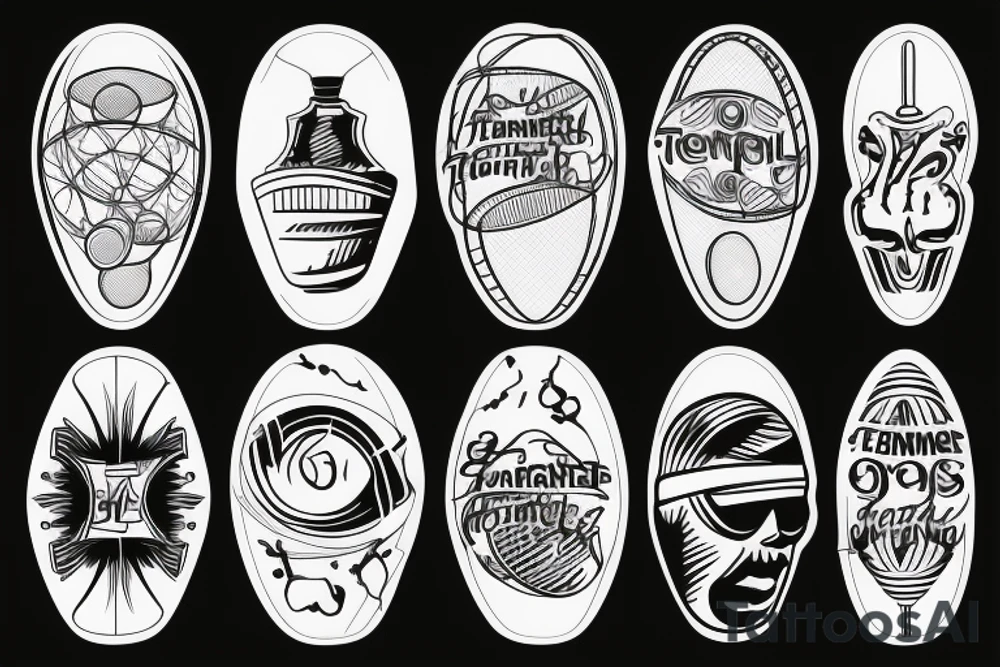Tennisball racket tattoo idea