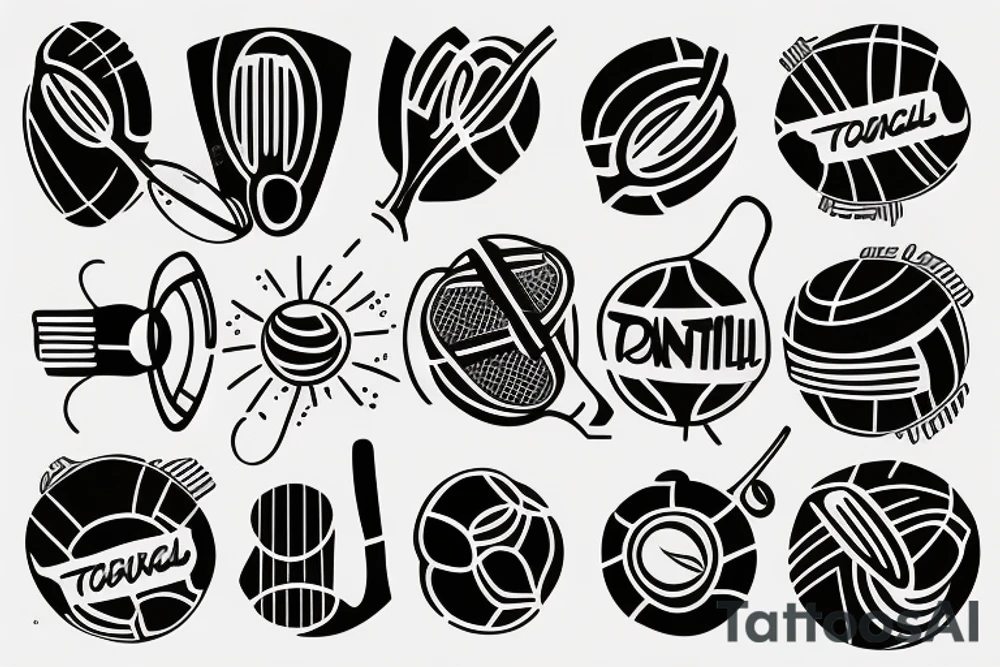 Tennisball racket tattoo idea