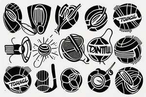 Tennisball racket tattoo idea