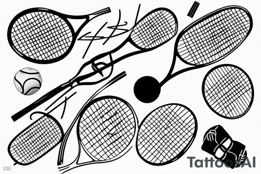 Tennisball racket tattoo idea