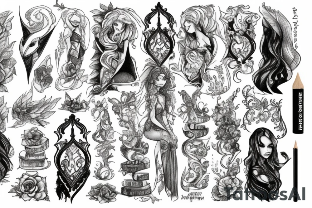 book stack, fae, ACOTAR, TOG, tattoo idea