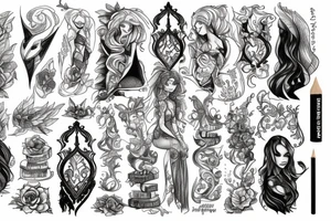 book stack, fae, ACOTAR, TOG, tattoo idea