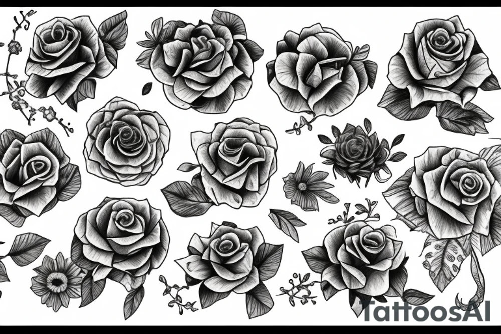 book stack, flowers tattoo idea