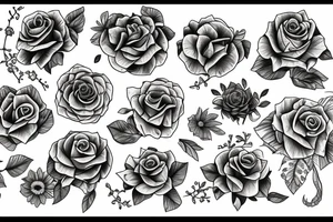 book stack, flowers tattoo idea