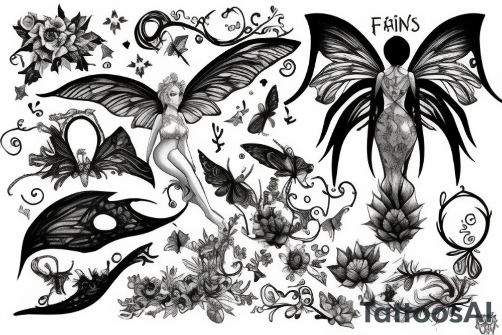 faeries, books, magic tattoo idea