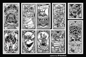 book stack, magic tattoo idea