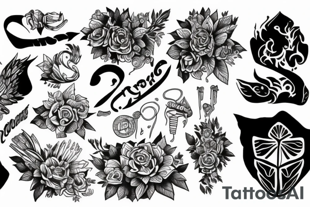 Чёрный фон tattoo idea