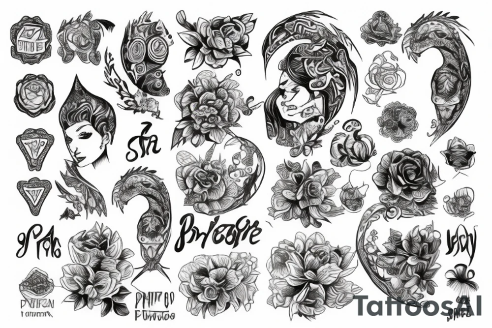 Чёрный фон tattoo idea