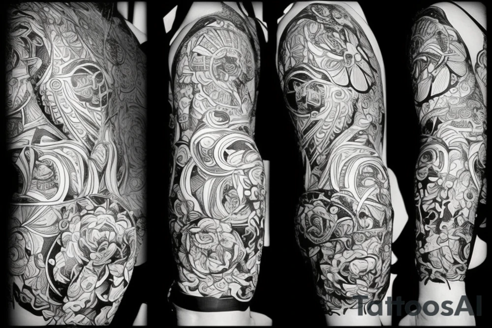 Рукав цветы tattoo idea