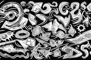 elemental symbols abstract line work tattoo idea