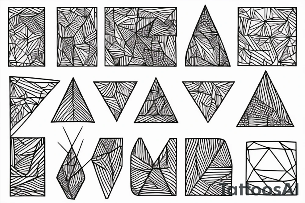elemental triangles, ornamental  line work tattoo idea