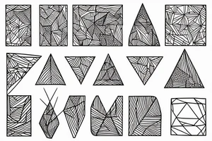 elemental triangles, ornamental  line work tattoo idea