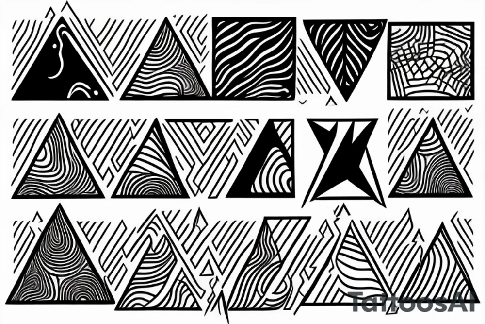 elemental triangles  line work tattoo idea