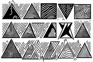 elemental triangles  line work tattoo idea