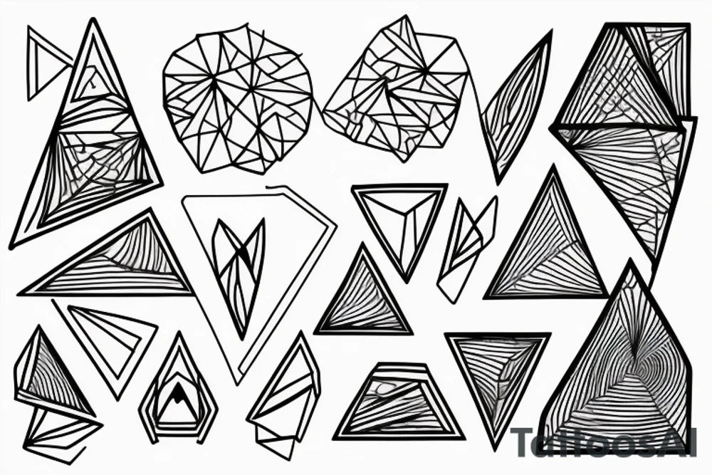 elemental triangles  line work tattoo idea