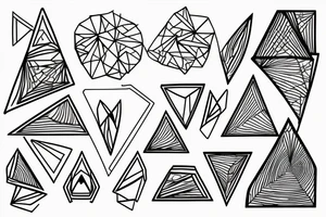 elemental triangles  line work tattoo idea
