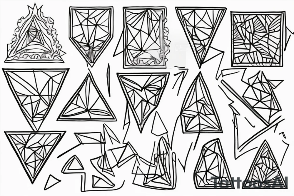 elemental triangles  line work tattoo idea