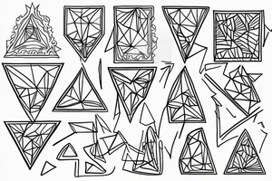 elemental triangles  line work tattoo idea