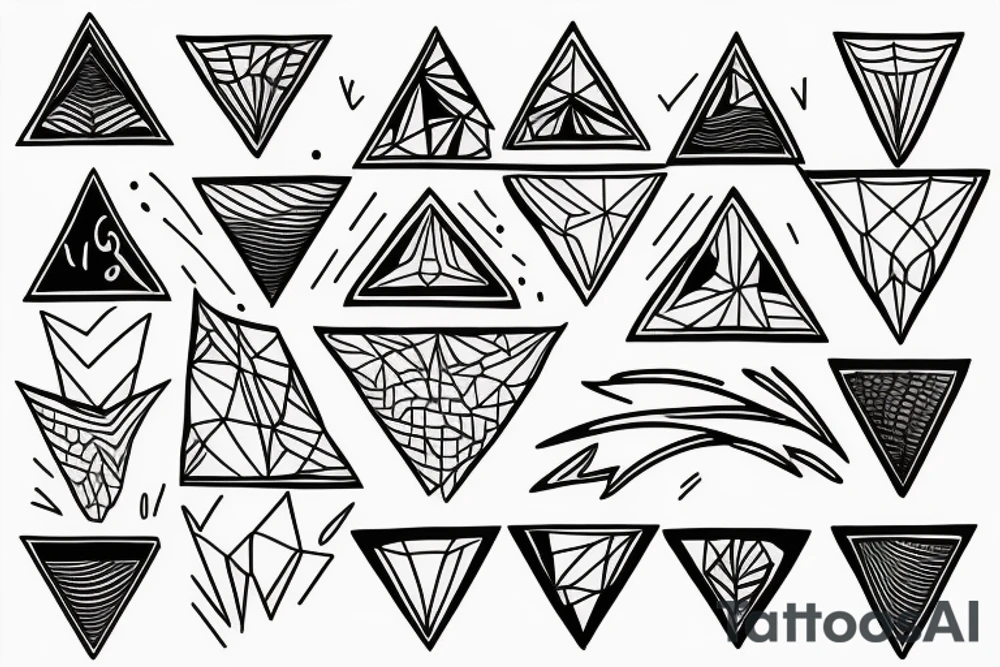 elemental triangles  line work tattoo idea