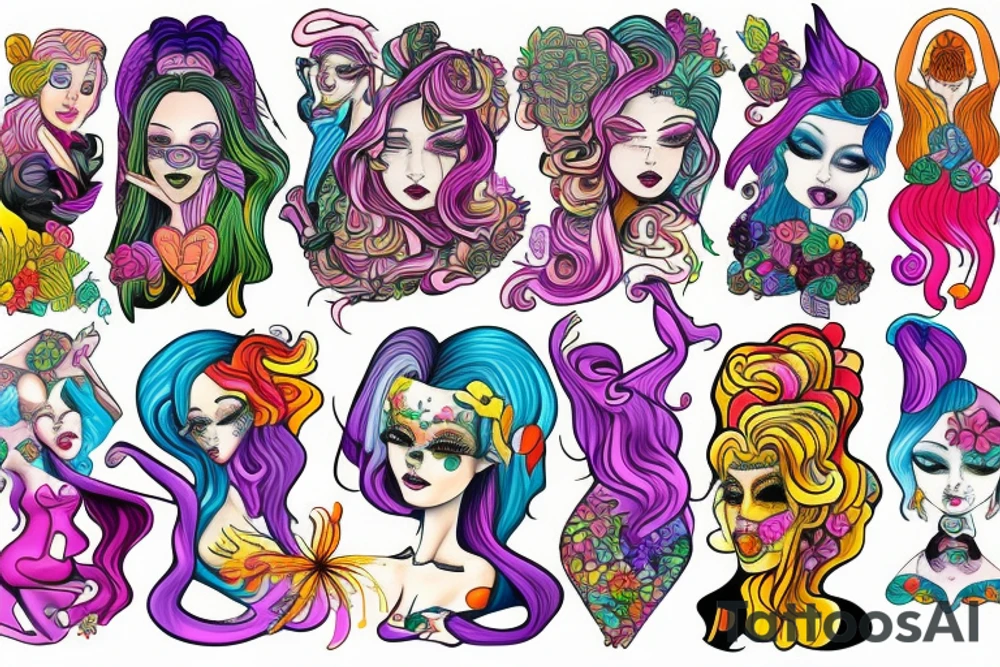 Female figure tattoo idea
