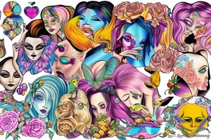 Female figure tattoo idea