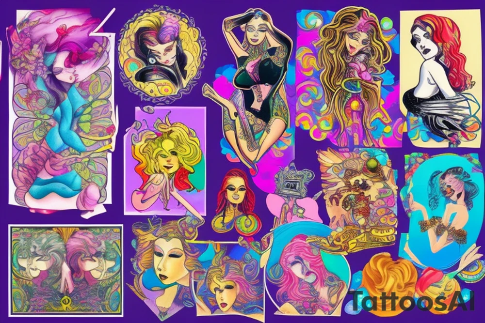 Female figure tattoo idea