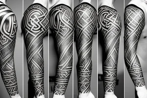 Stoic viking rune sleeve tattoo idea
