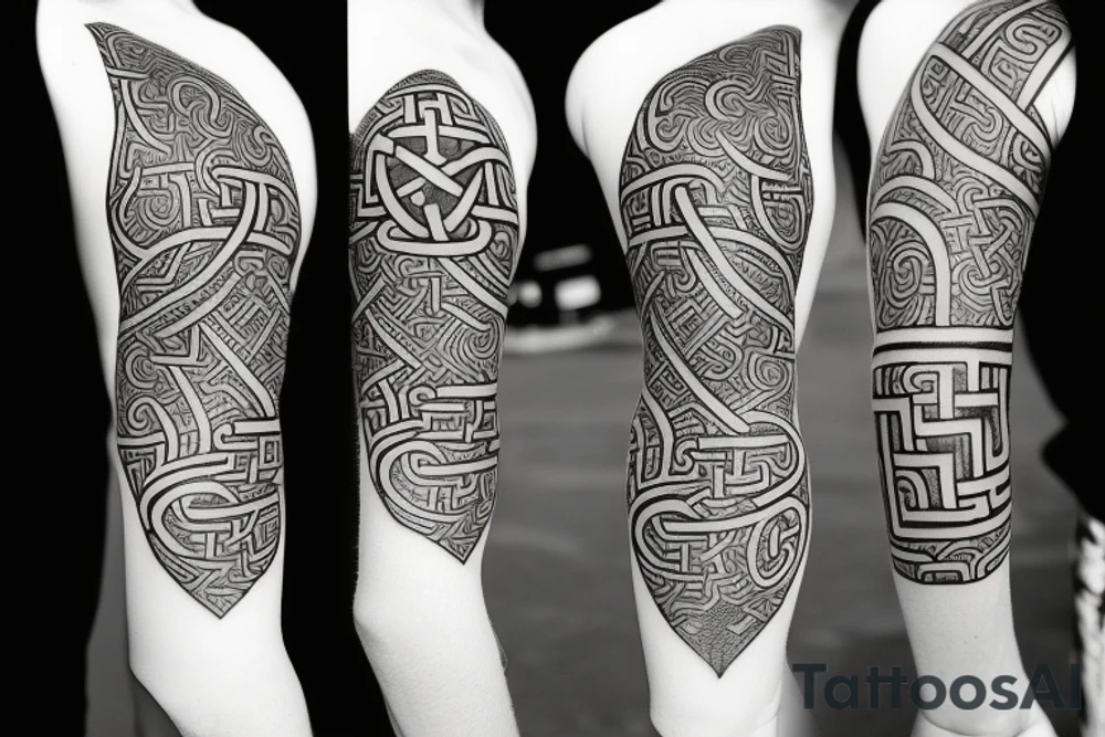 Stoic viking rune sleeve tattoo idea