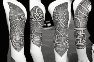 Stoic viking rune sleeve tattoo idea