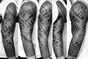 Stoic viking rune sleeve tattoo idea