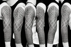 Stoic viking rune sleeve tattoo idea