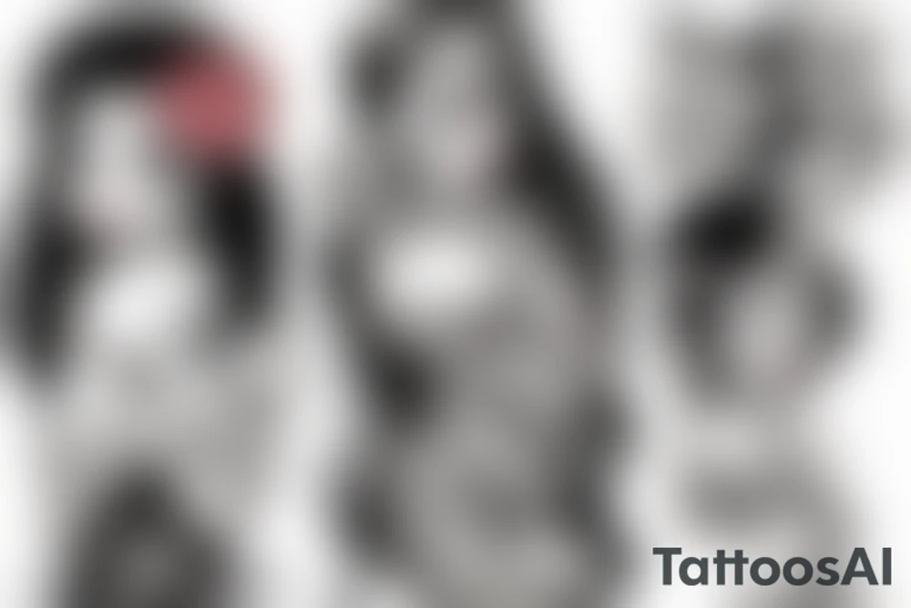 Japanese Oni girl tattoo idea