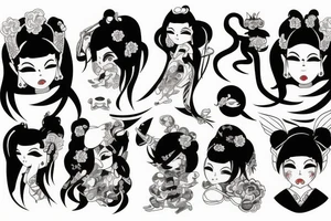 Japanese Oni girl tattoo idea