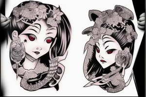 Japanese Oni girl tattoo idea