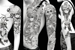 Japanese Oni girl tattoo idea