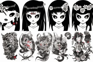 Japanese Oni girl tattoo idea
