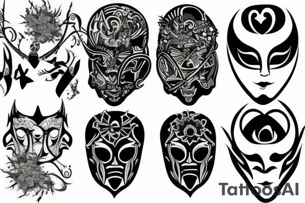 Intense Hanya Mask tattoo idea