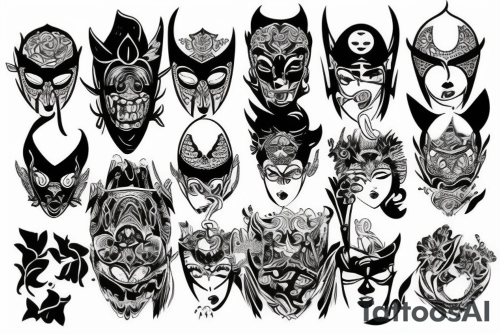 Intense Hanya Mask tattoo idea